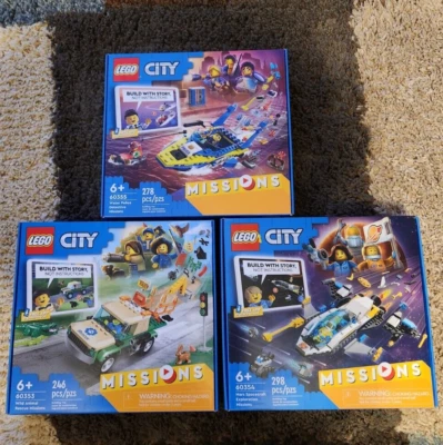 Lot of 3 LEGO CITY Missions Lego Sets (60353) (60354) (60355) NEW - Image 1 of 2