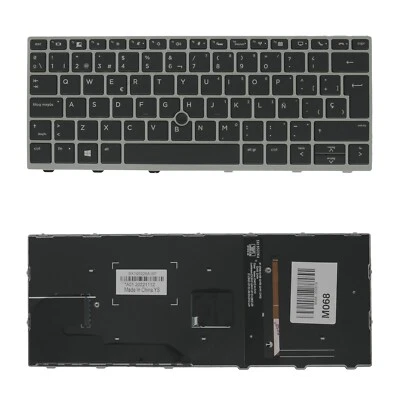 Teclado español para HP EliteBook 830 836 G5  L13691-071 Retroiluminado plata - Imagen 1 de 4