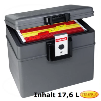 Dokumenten Kassette Box Safe Geld Tresor NoFire 2037FE Wasserdicht 17,6L - Bild 1 von 4