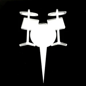 Drumkit Shaped Cake & Cupcake Toppers, Many Colours & Sizes, Plain or Engraved - Picture 1 of 5