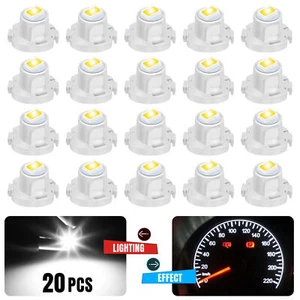 20X White T4 T4.2 Neo Wedge Dash A/C Climate Control HVAC Switch LED Light Bulbs - Picture 1 of 10