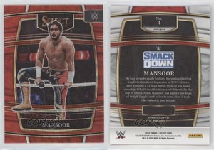 2022 Panini Select WWE Concourse Red Wave Prizm Mansoor #4