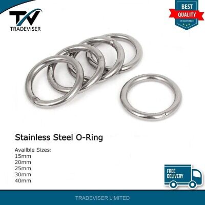 Small & Large STAINLESS STEEL O-Rings ~ WELDED Buckles Webbing Leathercraft Ring • 10.80€
