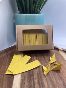 250 PC Yellow Handmade 3D Origami Triangle Creased Paper Size 1/32