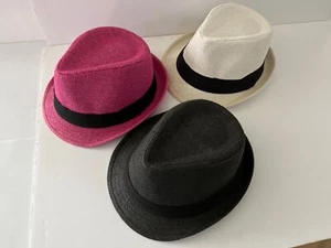 Milani Fedora Panama Straw Short Brim Unisex Classic Cool Jazz Hat Size S/M - Picture 1 of 8