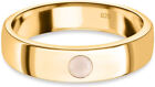 Unisex Sri Lankan White Moonstone Band Ring (Size P) In 14K Gold Overlay Sterli
