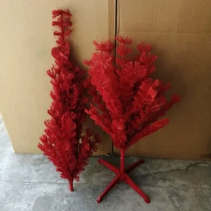 ALBERO NATALE PINO AGHI PVC ROSSO 2 METRI MADE IN ITALY '90 - Imagen 1 de 4