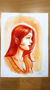 LEMERCIER - Aquarelle originale AILLEIN - LES ARCANES D'ALYA - Picture 1 of 1