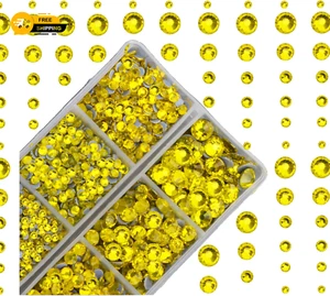 4000 pezzi cristalli rotondi hot fix dimensioni miste gemme pietre di vetro hotfix fondo piatto... - Foto 1 di 38