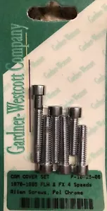 P-10-25-06 GARDNER-WESTCOTT 1970-85 FLH & FX 4 SPEEDS CAM COVER CHROME ALLEN SET - Foto 1 di 1