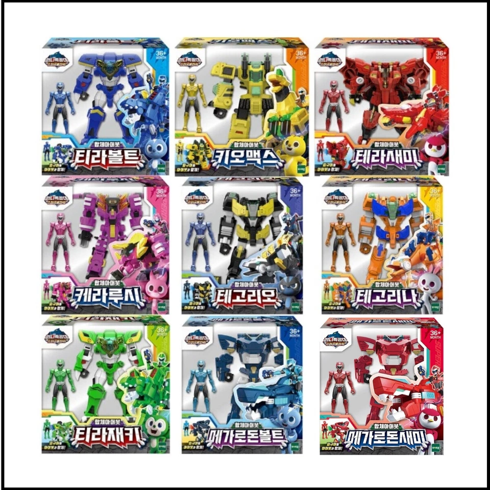 Mini Force Super Dino Power 2 Transformer Armorbot Robot Figure 9 SET - Image 1 of 1