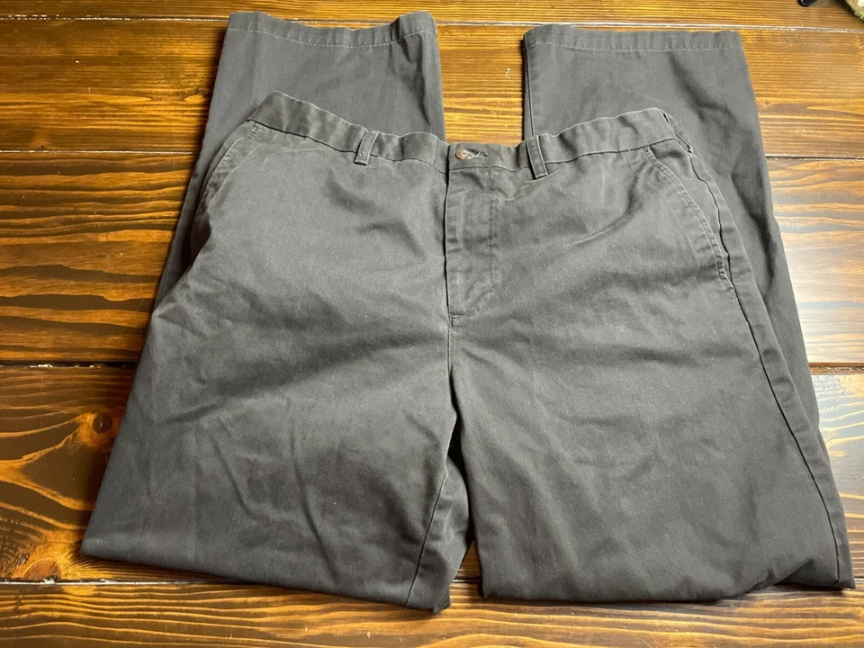 Pantalones Croft & Barrow, para hombre talla 36x32, marrón, chino, bolsillos, frente plano Foto 1 de 4