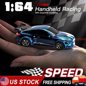 1/64 RC Drift Car Blue Racing Remote Control 4WD Mini Children's Toy with Lighbg - Picture 1 of 10