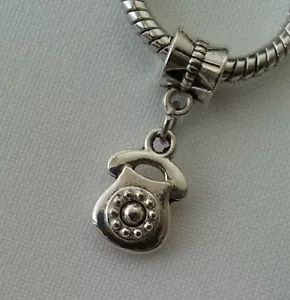 Telephone Rotary Phone Dangle Bead Fits European Style Charm Silver Bracelet - Picture 1 of 5