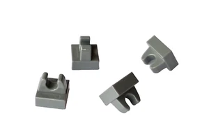 Lego Replacement Parts #2555 - Tile, Modified 1x1 With Clip Dark Gray 4 Pieces - Picture 1 of 6