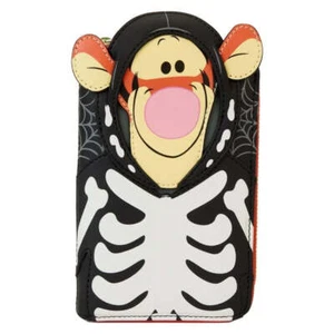 Halloween Winnie The Pooh Loungefly Purse Skeleton Tigger Glow Zip Around Wallet - Picture 1 of 5