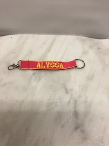 Schlüsselband Schlüsselanhänger personalisiert Alyssa rosa - Bild 1 von 1