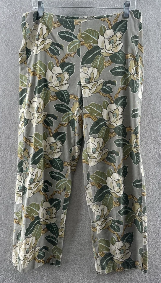 ISDA & Co Pants Womens Sz 10 Linen Floral Pants Wide Leg Trousers - Image 1 of 4