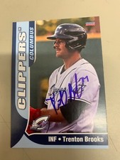 Trenton Brooks Signed Card 2022 Columbus Clippers Team Card IP Auto