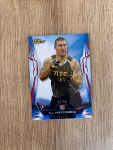 2014 Topps Finest Blue Refractor 64/99 CJ Fiedorowicz #140 Rookie RC Texans - Picture 1 of 2