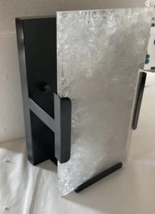 Wall Sconce Lighting Stone Glass Black Natural Rock Clear Indoor Decor 10” X 5” - Picture 1 of 20