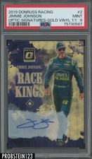 2019 Panini Donruss Optic Gold Vinyl Prizm Signatures Jimmie Johnson #1/1 PSA 9