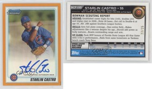 2010 Bowman Chrome Prospects Orange Refractor /25 Starlin Castro Rookie Auto RC