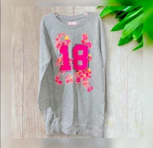 The Children's Place Girls 10/12 Sweater Dress , Tunic Gray & Pink - Picture 1 of 5
