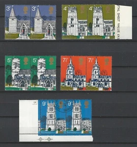 GB QEII 1972 SG904-8 British Architecture Village Churches UMM Pairs - Picture 1 of 1