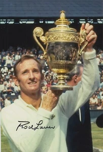 ROD LAVER HAND SIGNED 12X8 PHOTO TENNIS AUTOGRAPH WIMBLEDON 9 - Picture 1 of 1