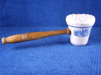 C1912 Flemish Blue Bristol White-Stone Ware Mallet Meat Tenderizer - Brush McCoy - Image 1 of 4