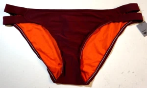 MOSSIMO WOMEN'S DOUBLE SIDE STRAP HIPSTER BIKINI BOTTOM MAROON LARGE NEW W/TAGS! - Picture 1 of 2