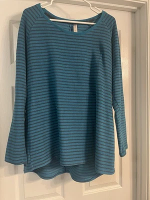 Gillian & O’Malley Talla XXL Ropa de Dormir/Salón Polar Camisa Azul con Rayas Marrones Foto 1 de 4