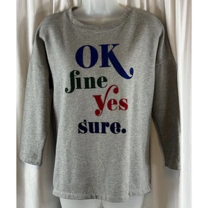 ESPRIT Vintage Round Neck Tunic Sweatshirt, Gray Multi, Sz: L, 70-15 - Picture 1 of 14
