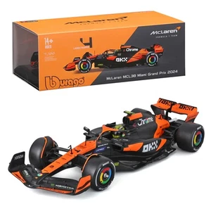 Bburago F1 McLaren MCL38 2024 With Helmet Norris 1:24 Diecast Car 28033N - Picture 1 of 2