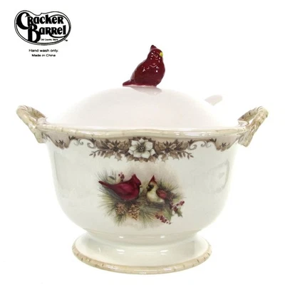 Barril de galletas WOODLAND - CARDINAL 2,5 cuartos de galón con tapa y cucharón Navidad sin usar, en caja Foto 1 de 4