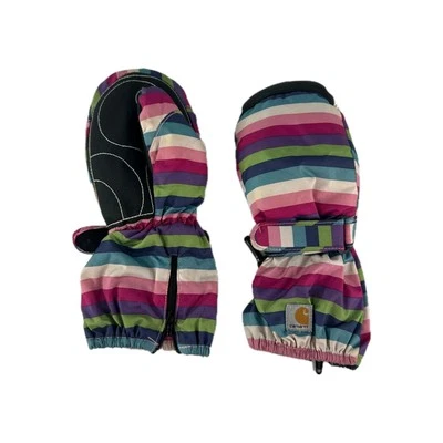 Guantes Carhartt Niños Niñas Pequeñas Talla XL Rosa Multi Rayas Mitones Foto 1 de 4