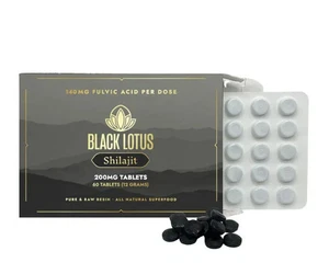 Black Lotus Shilajit 200mg 60 Tabs - Picture 1 of 2