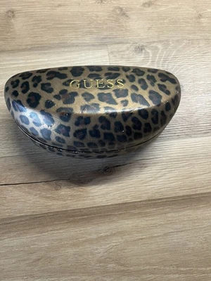 Authentic GUESS Eyeglass Sunglass Leopard  Print Large Hard Clamshell CASE ONLY - Image 1 of 4