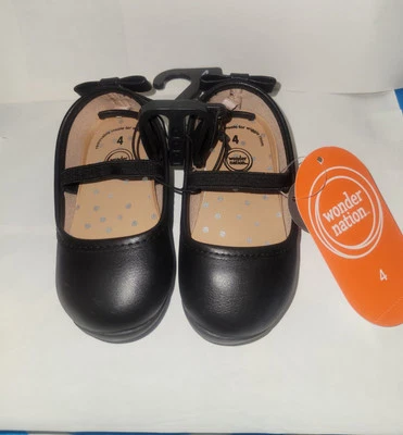 Wonder Nation Infant Girls Size 4 Black Dress Shoes - Image 1 of 4