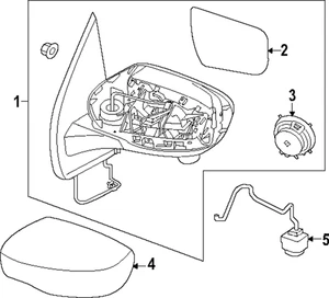 Genuine Nissan Mirror Assembly 96302-9BU5A - Picture 1 of 1