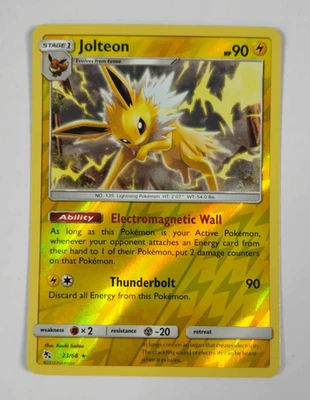 Jolteon 23/68 Hidden Fates Reverse Holo Pokemon Card LP - Image 1 of 2