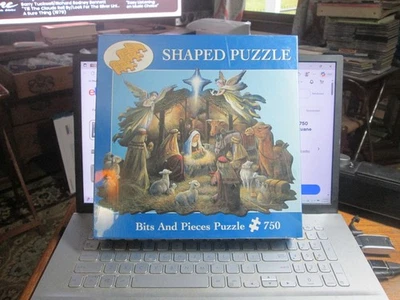 Bits And Pieces Shaped Puzzle 750 pieces Christmas In The Manger New Sealed - Image 1 of 3