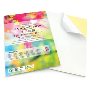 Evergreen Goods Ltd 50 Sheets A4 White Self Adhesive Matte Sticker Paper | Du... - Picture 1 of 9
