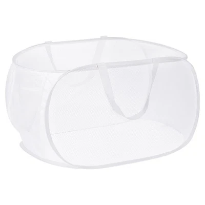 Mesh Laundry Hamper, Collapsible Laundry Baskets Laundry Bag, White - Image 1 of 4