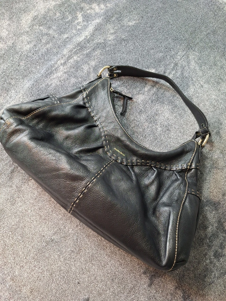 Bolso de Hombro Charles David Slouchy Hobo Cuero Cartera Negro Motociclista Grunge Boho  Foto 1 de 4