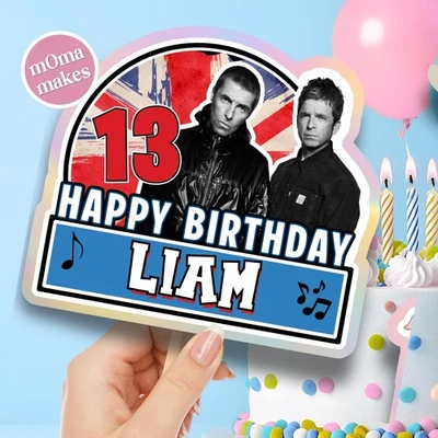MOMA MAKES Oasis cake topper - personalised music band birthday cake decoration