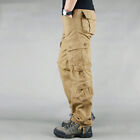 Mens Stretch Cargo Pants Cotton Work Trousers Tactical Combat Outdoor Pant  &