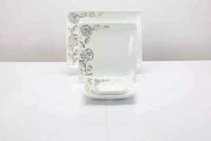 Deluxe 26PC Prestige Embossed Square Dinner Set Porcelain Paris Mold Dinnerware - Picture 1 of 7