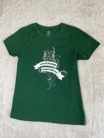 University of Hawaii T-Shirt Youth L Green Rainbow Warriors UH Womens M Football Cover